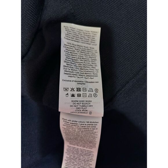 Selected Homme Men’s S Navy 100% Merino Wool Mock Neck Knit Sweater NWT - Picture 4 of 10